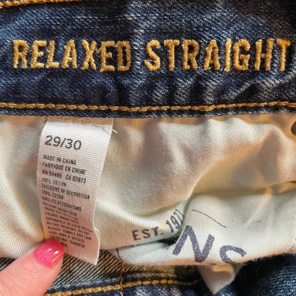 American Eagle Relaxed Straight Jeans Mens‎ 29x30 Medium Wash Denim Pants